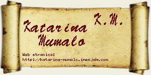 Katarina Mumalo vizit kartica